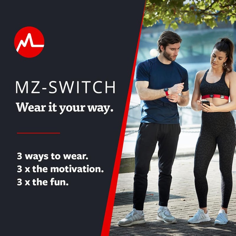 MYZONE MZ-Switch Replacement Arm & Wrist Straps - Grey - Vibrant, Adjustable & Comfortable Replacement Fitness Band for the MZ-Switch - Image 5